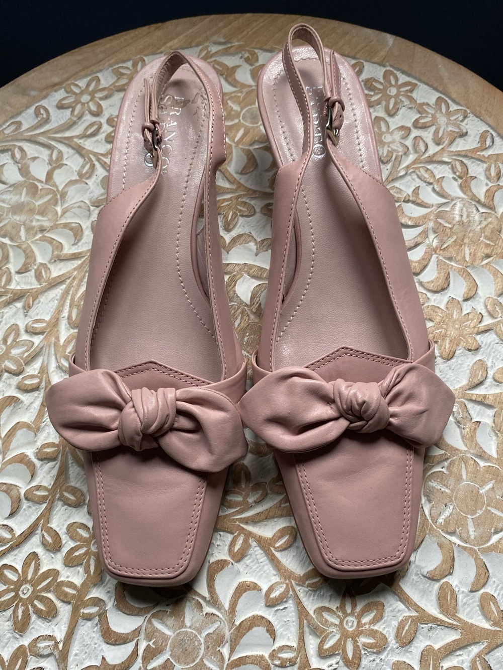 Franco Sarto Women's Blush Bow Slingback Low Heels